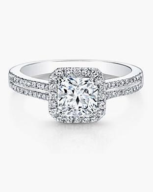 Cushion Cut Double Row Diamond Ring