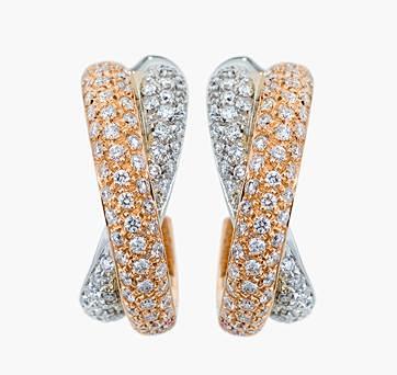 White and Rose Gold Diamond Earrings