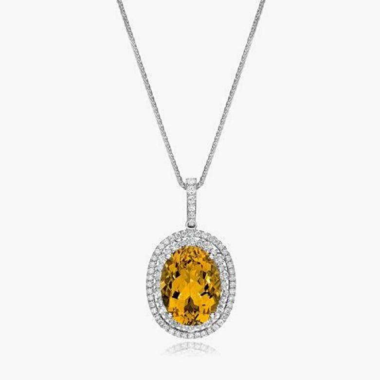 Mandarin Garnet & Diamond Necklace