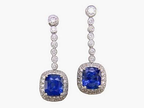 Tanzanite and Diamond Drop Earrings
