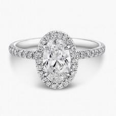 Oval Diamond Halo Engagement Ring