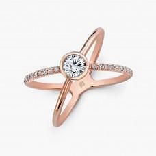 Rose Gold  Bezel Diamond Ring