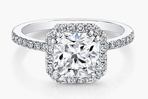 Cushion Cut Diamond Halo Ring