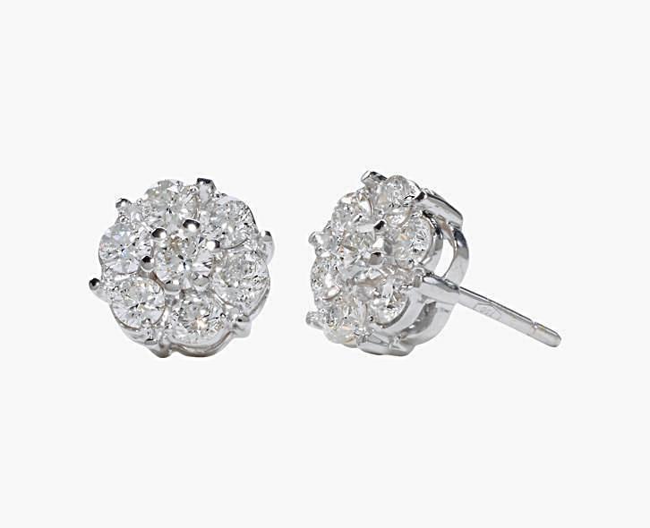 Cluster Diamond Earrings