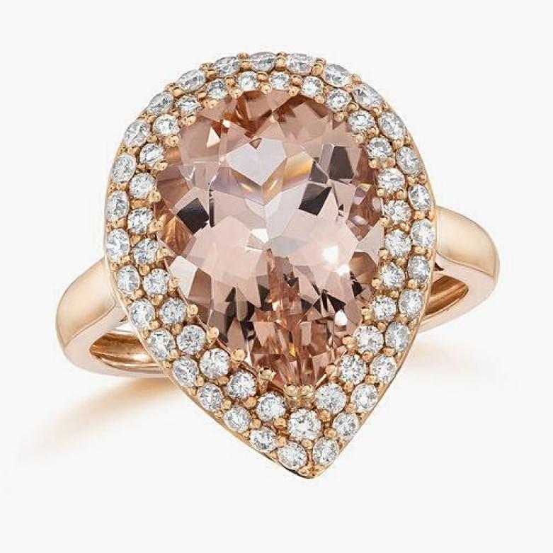 Rose Gold Morganite and Diamond Ring